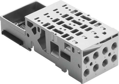 Festo 533352 sub-base VMPA1-FB-AP-4-1 For valve terminal MPA-S. Width: 42 mm, Length: 107,3 mm, Grid dimension: 10,5 mm, Max. number of valve positions: 4, Operating pressure: -0,9 - 10 bar