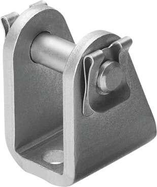 Festo 195860 clevis foot LBN-32 for swivel mounting of cylinders. Size: 32, Assembly position: Any, Corrosion resistance classification CRC: 1 - Low corrosion stress, Ambient temperature: -40 - 150 °C, Product weight: 110 g