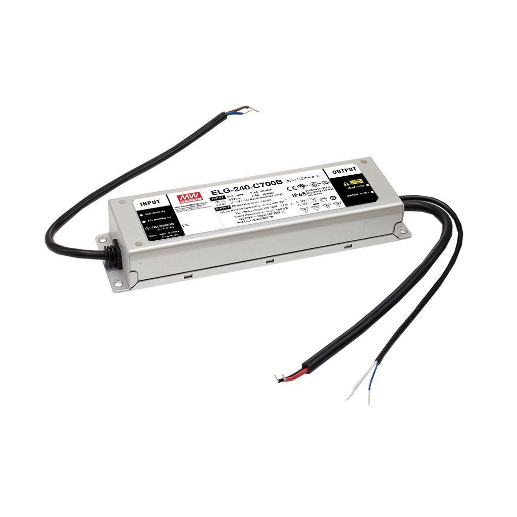 MEAN WELL ELG-240-C700AB-3Y AC-DC Single output LED Driver (CC) with PFC; 3 wire input; Output 343Vdc at 0.7A; Dimming with 0-10Vdc 10V PWM resistance; IP65; Io adjustable through built-in potentiometer