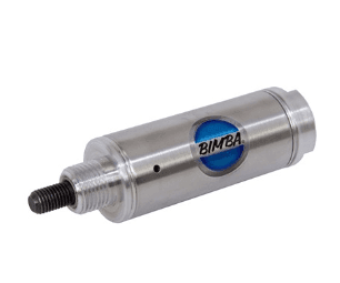 Bimba M-093-P Bimba M-093-P is a single-acting pivot pneumatic cylinder with a 1-1/16" bore, 3" stroke, rear pivot mounting, and a built-in magnet. It features a 5/16-24 UNF-2A male threaded rod, a 1/8" NPT port, and a stainless steel rod, suitable for -20 to +200°F.