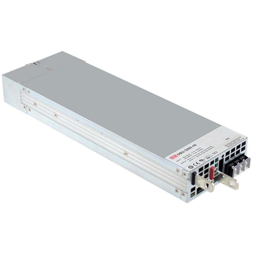 MEAN WELL DBU-3200-24 AC-DC Enclosed Charge with PFC; Output 27.6Vdc at 110A; 1U low profile; Built-in OR-ing FET; 3 stage charging curves; protocol PMBus