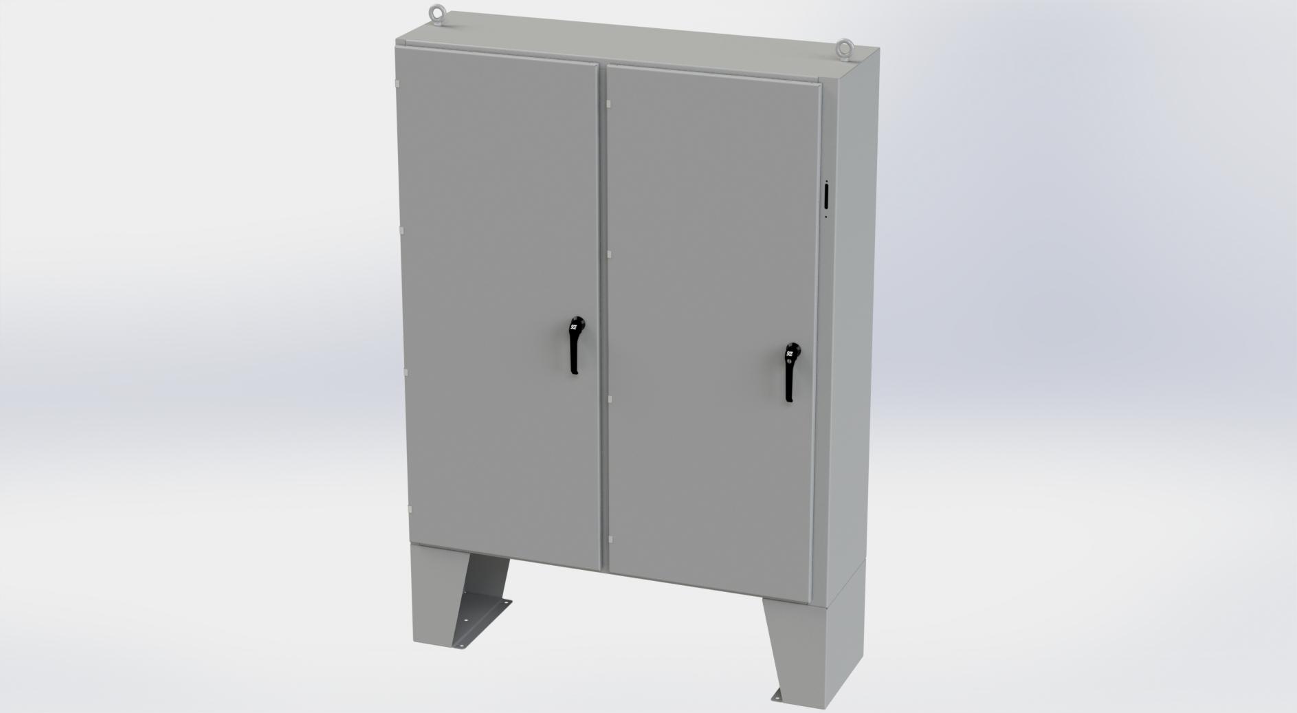 Saginaw Control SCE-72XEL6118LP 2DR XEL Enclosure, Height:72.00", Width:61.00", Depth:18.00", ANSI-61 gray powder coating inside and out. Optional sub-panels are powder coated white.