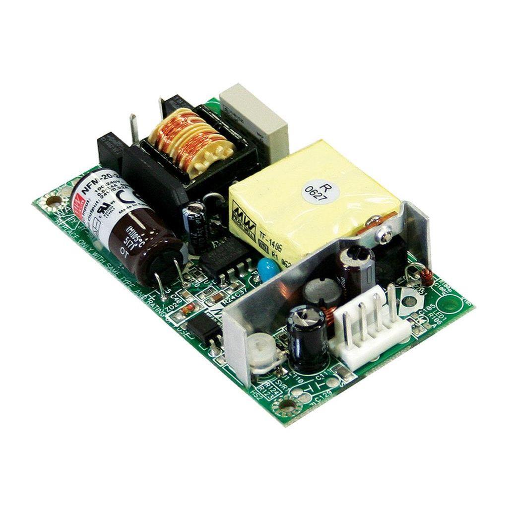 MEAN WELL NFM-20-12 AC-DC Single output Medical Open frame power supply; Output 12Vdc at 1.8A; NFM-20-12 is succeeded by MFM-20-12.