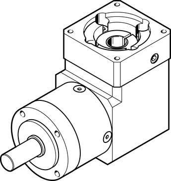Festo 8085344 gear unit EMGA-60-A-G3-60P Gear unit flange size: 60 mm, Motor flange size: 60 mm, Torsional backlash: 0,27 deg, Type of gear unit: Right-angle gear unit, Gear unit ratio: 3:1