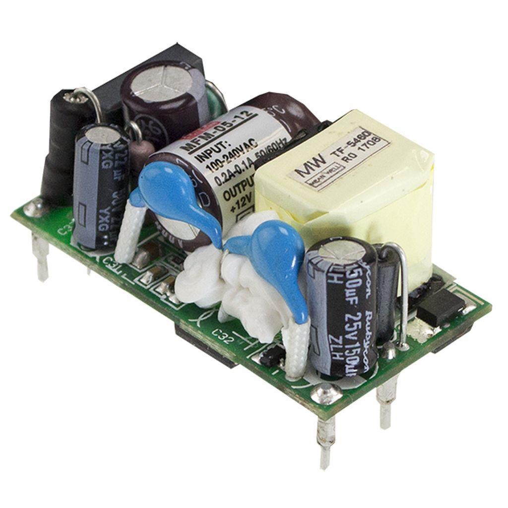 MEAN WELL MFM-05-12 AC-DC Single output Medical Open frame power supply; Output 12Vdc at 0.42A; PCB mount; 2xMOPP