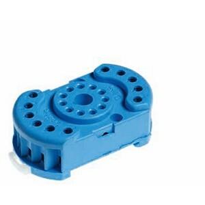 Finder 90.23SMA Plug-in socket (rounded base; octal) with metallic retaining / release clip - Finder - Rated current 10A - Box-clamp connections - DIN rail / Panel mounting - Blue color