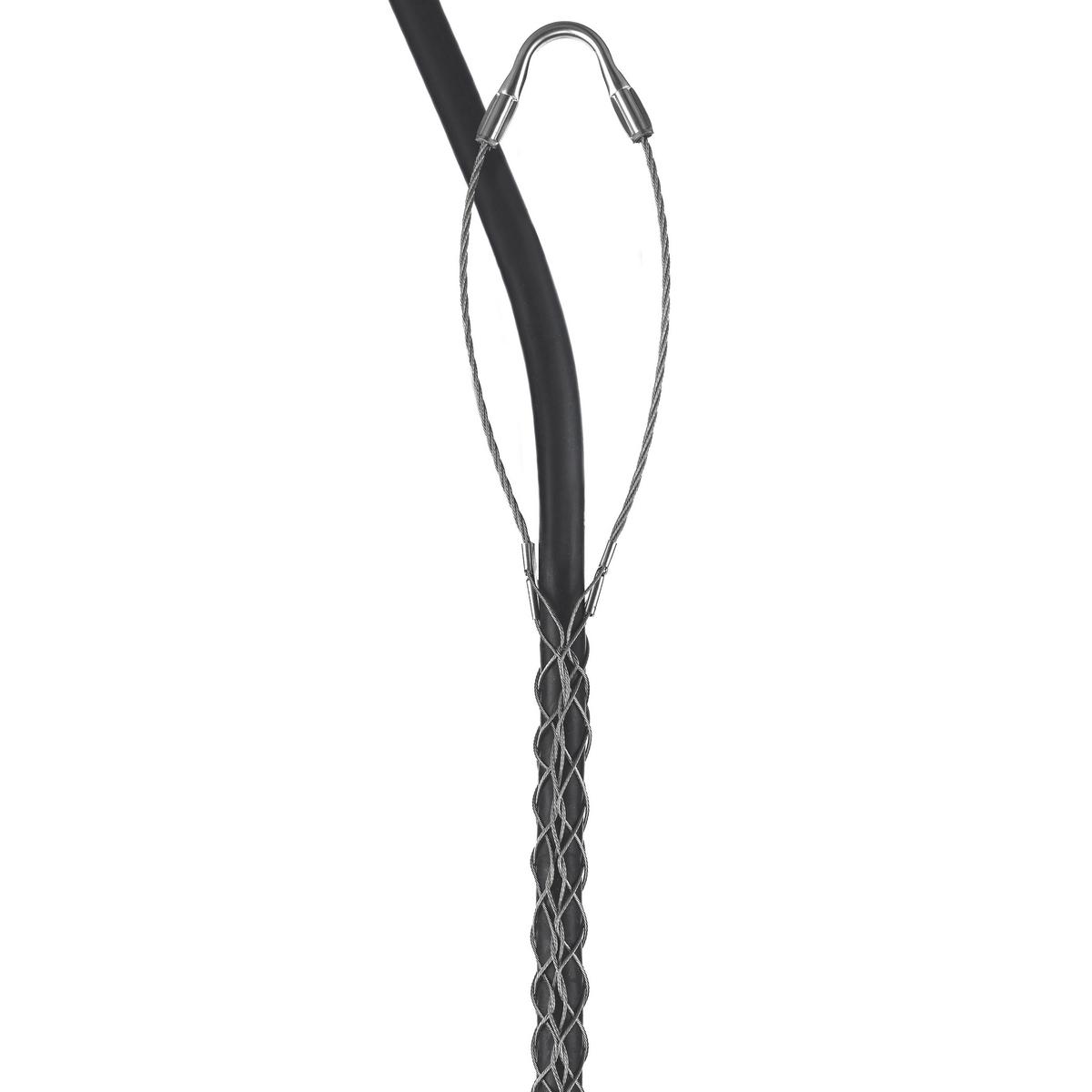 Hubbell 02402019 Support Grips, Single Eye, Single Weave, Split Mesh, Lace Closing, Stainless Steel, 1.50-1.74"  ; Single eye ; Strand equalizers position wires for equal loading throughout grip length ; Eye assemblies provide eye reinforcement at support hardware ; Split