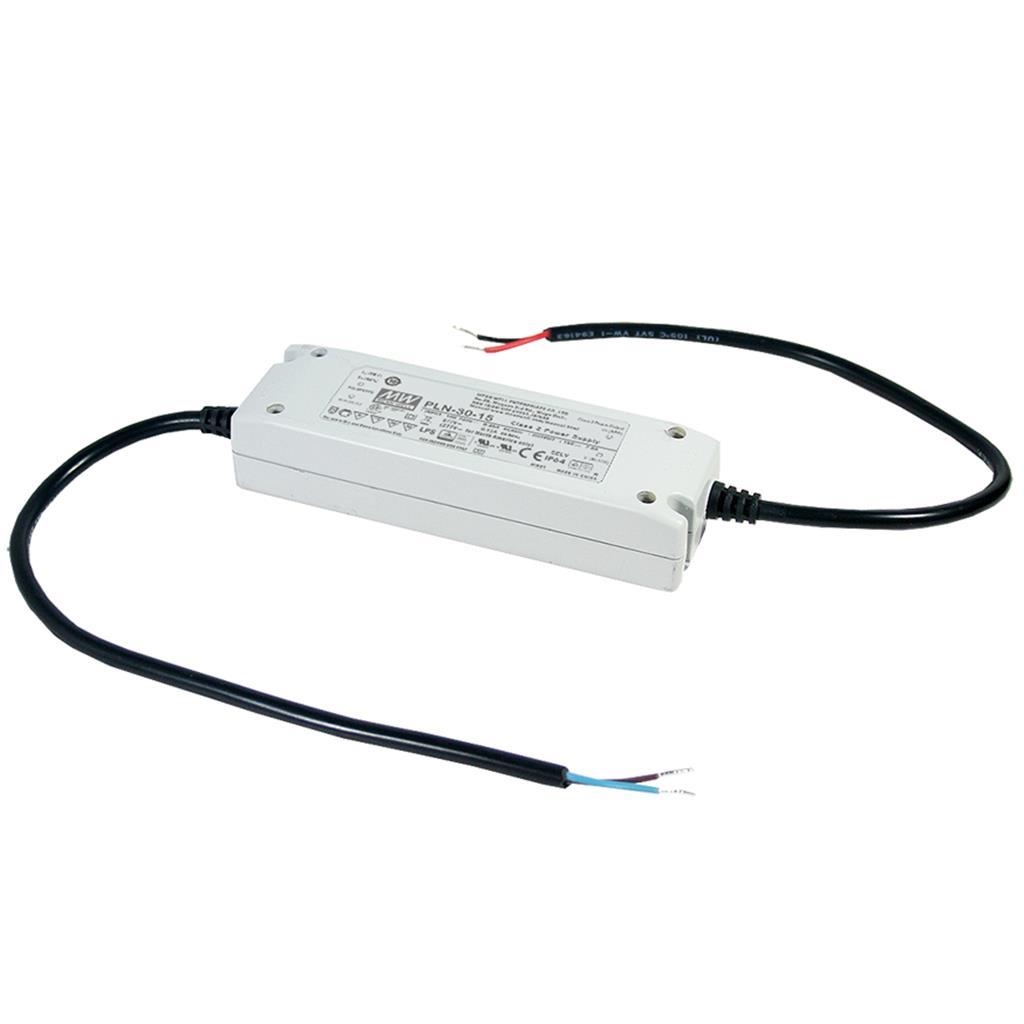 MEAN WELL PLN-30-9 AC-DC Single output LED driver Constant Current (CC); Output 9Vdc at 3.3A; cable output; encapsulated IP64