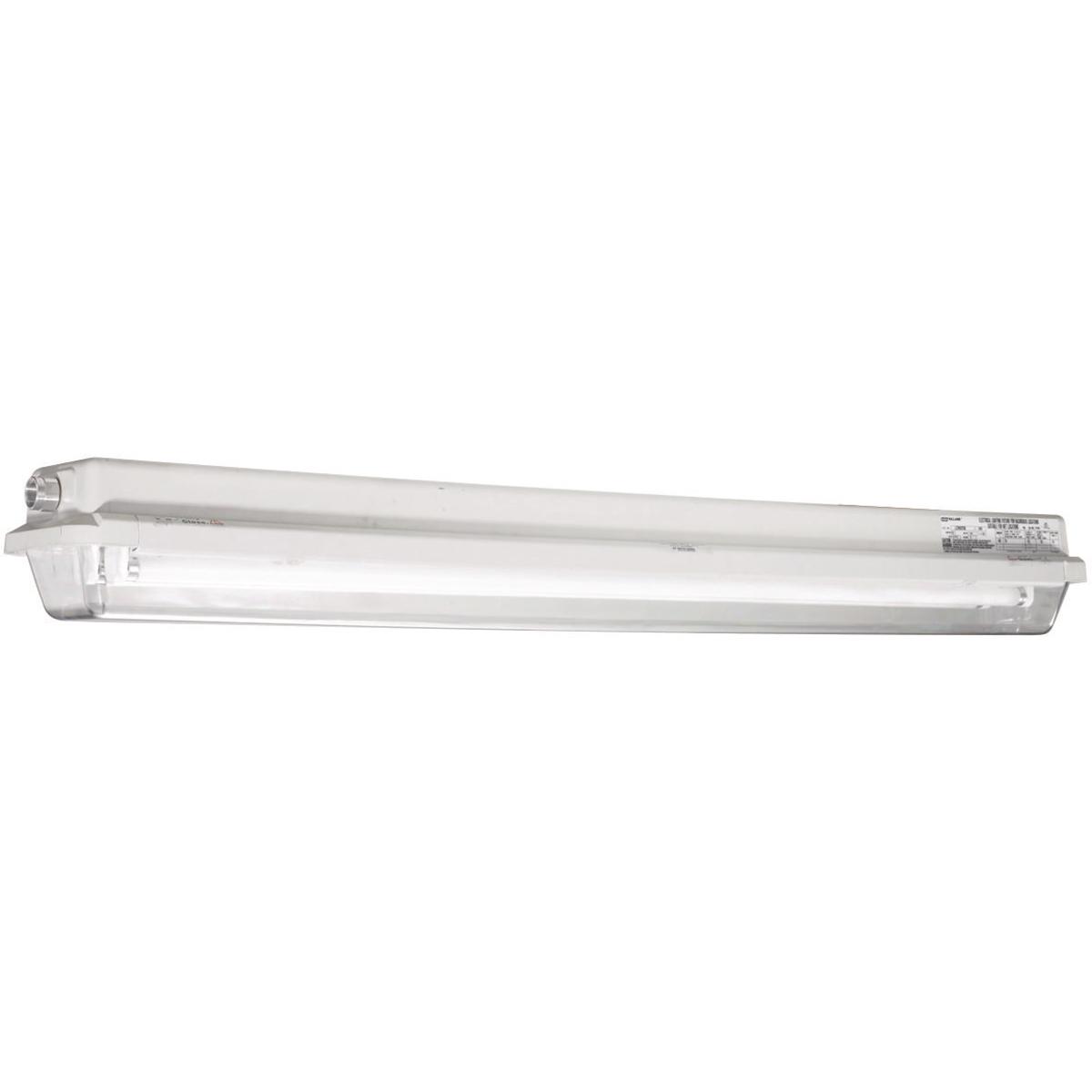 Hubbell LZ2N40204 LZ2N Series- 40W 277V - 4' 2-Lamp T-12 Electronic, Medium Bi-Pin Start 50°F 40W/60°F 34W  ; Lexan® Clear Lens, impact resistant polycarbonate ; Housing-one piece fiberglass reinforced polyester, NEMA 4X & IP66 rated. ; Two 3/4” NTP aluminum hubs - one at 
