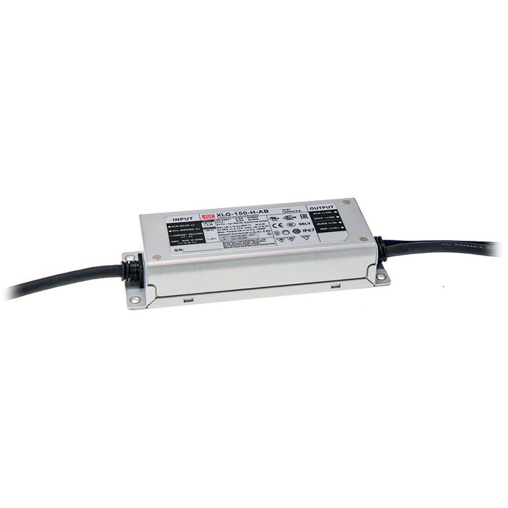 MEAN WELL XLG-150-24 AC-DC Single output LED driver Constant Power Mode with built-in PFC; Output 24Vdc at 6.25A; Metal housing design; IP67; Io and Vo fixed for harsh environment