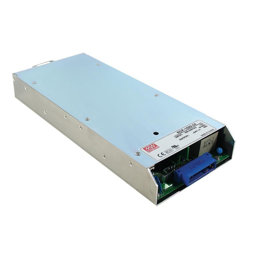 MEAN WELL RCP-1000-12-C AC-DC 19 inch rack power supply with PFC; Output 12VDC at 60A; 1U profile; Current sharing up to 3KW; Hot-swap; Built-in OR-ing diode; 5VDC Vsb