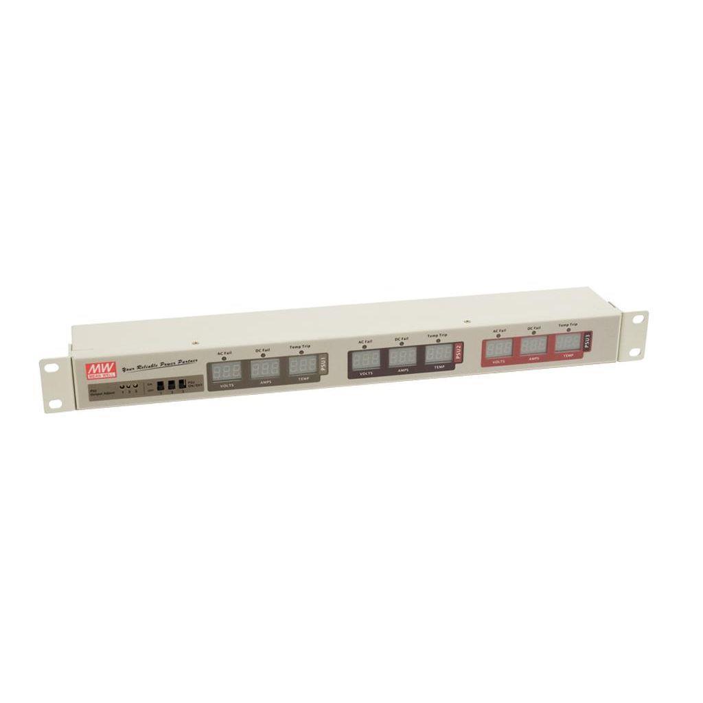 MEAN WELL RCP-MU Power and control monitor system for RCP-1000 series rack power supplies. Controls and monitors up to three RCP-1000 units.