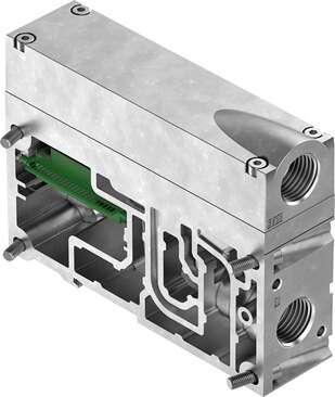 Festo 8092506 supply plate VABF-S6-1-P1A7-G12-CB Width: 38 mm, CE mark (see declaration of conformity): to EU directive low-voltage devices, Corrosion resistance classification CRC: 0 - No corrosion stress, Product weight: 611 g, Pneumatic connection, port  1: G1/2