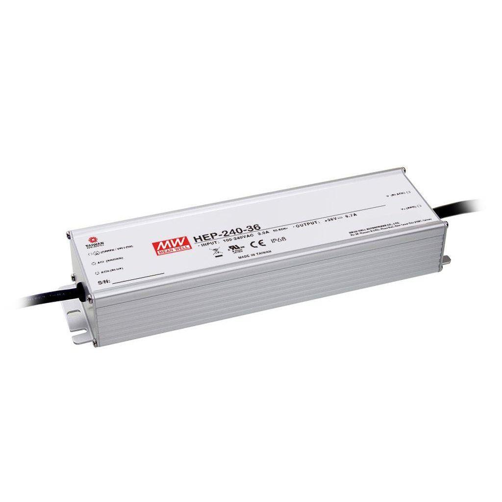 MEAN WELL HEP-240-12 AC-DC Single output industrial power supply with PFC; Output 12Vdc at 16A; Vo-Io fixed; Withstand up to 10G Vibration