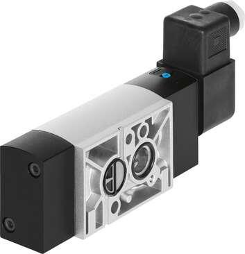 Festo 8078398 solenoid valve VSNC-FC-M52-MD-G14-FN-1A1+G NAMUR valve 1/4", monostable, FN armature system, with coil, with plug. Valve function: 5/2 or 3/2, convertible, Type of actuation: electrical, Width: 32 mm, Standard nominal flow rate: 1250 l/min, Operating pres