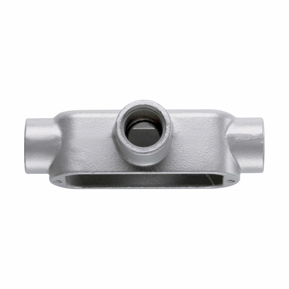 Eaton T75M CG Eaton Crouse-Hinds series Condulet Form 5 conduit outlet body, Malleable iron, T shape, SnapPack pre-assembled body and integral gasket cover, 3/4"