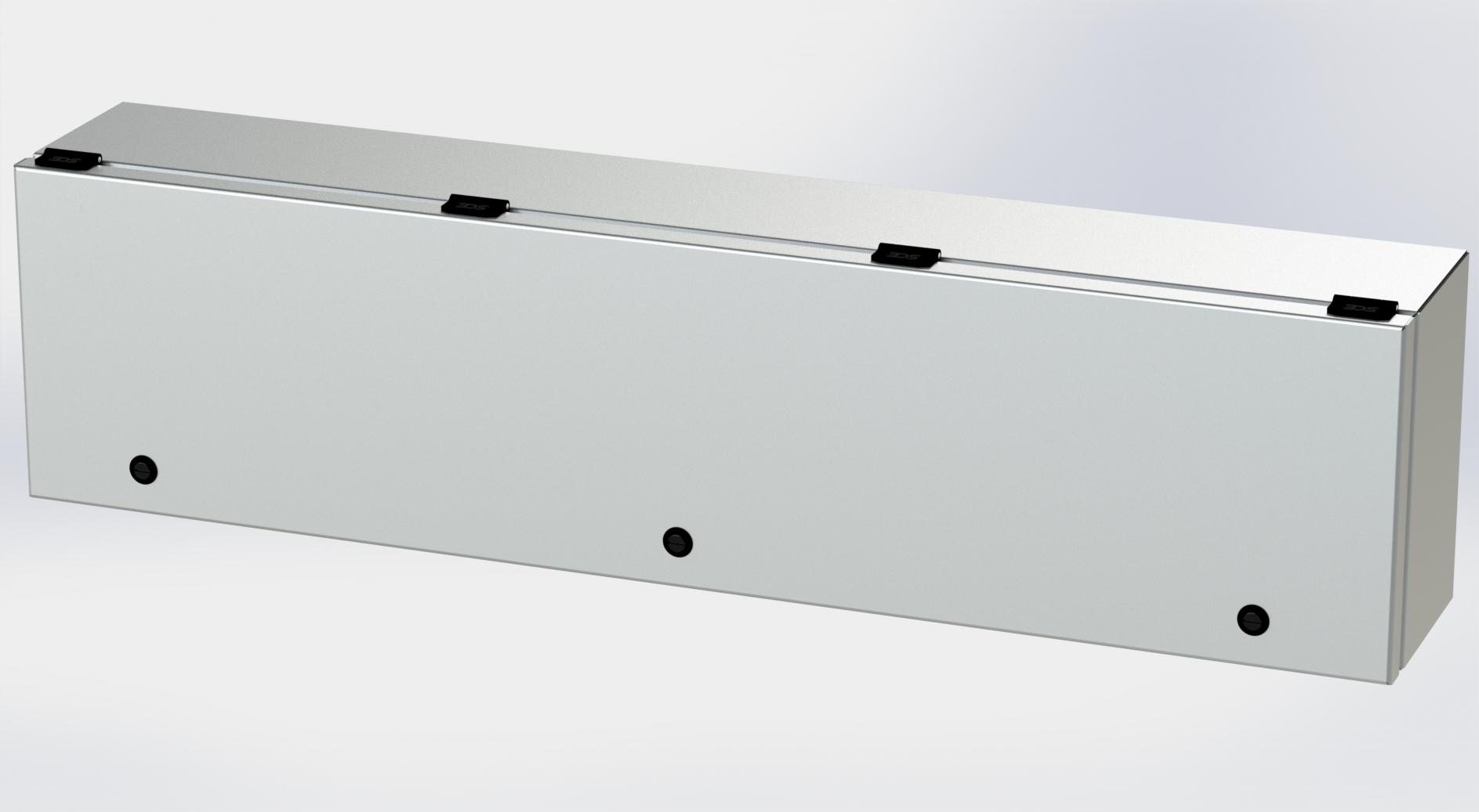Saginaw Control SCE-L9366ELJSS S.S. ELJ Trough Enclosure, Height:9.00", Width:36.00", Depth:6.00", #4 brushed finish on all exterior surfaces. Optional sub-panels are powder coated white.