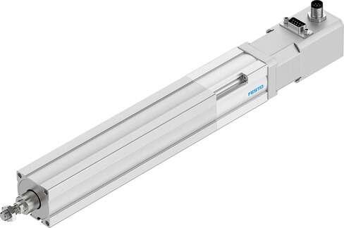 Festo 1470771 electric cylinder EPCO-25-100-10P-ST-E Mechanical linear drive with piston rod and fixed stepper motor. Size: 25, Stroke: 100 mm, Stroke reserve: 0 mm, Piston rod thread: M8, Reversing backlash: 0,1 mm