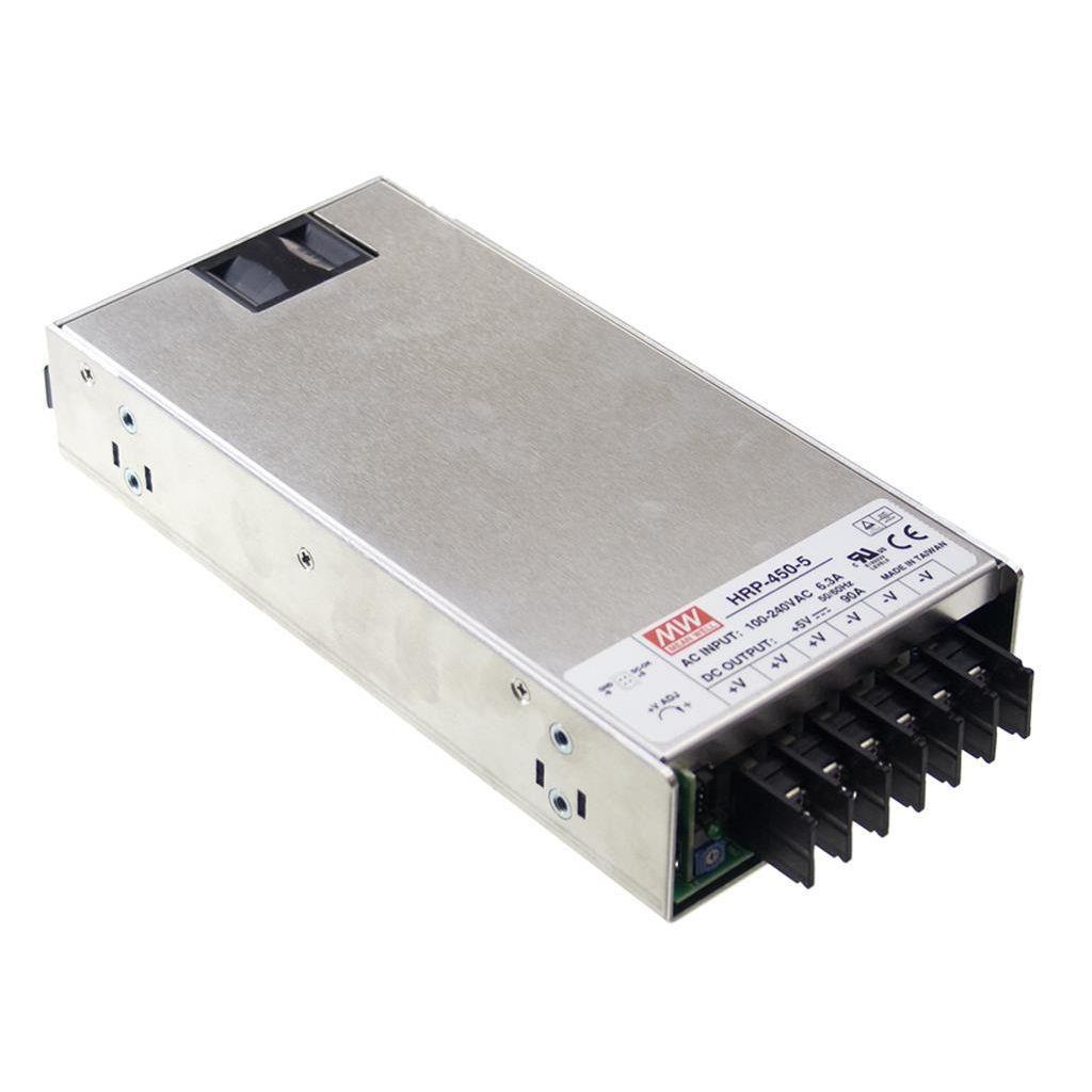 MEAN WELL HRP-450-12 AC-DC Single output enclosed power supply; Output 12Vdc at 37.5A; 1U low profile; fan cooling