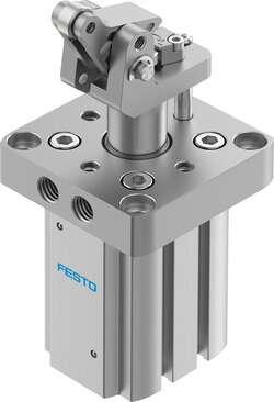 Festo 8093007 stopper cylinder DFST-32-20-Y4-A-S-G2 Stroke: 20 mm, Piston diameter: 32 mm, Cushioning: (* P: Flexible cushioning rings/plates at both ends, * Shock absorber, adjustable, at front), Assembly position: Vertical, Mode of operation: (* double-acting, * pull