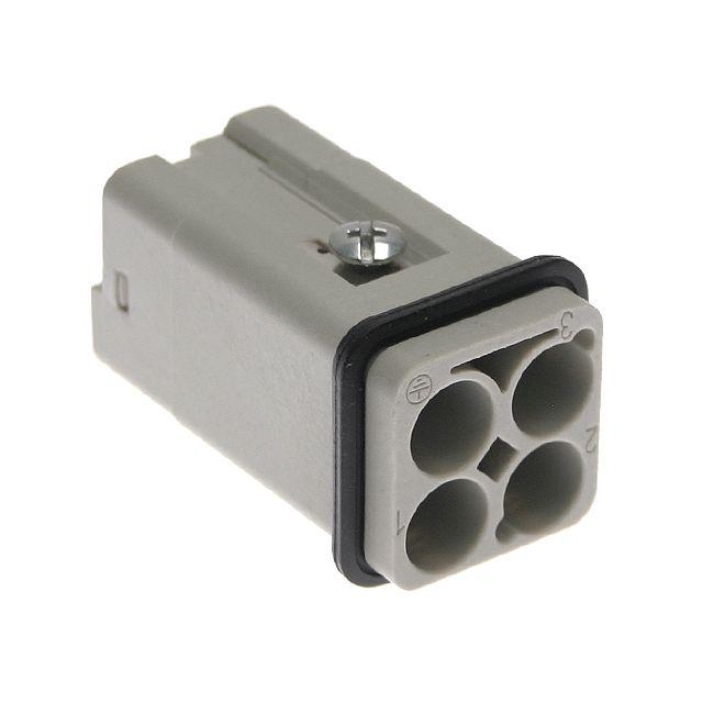 Mencom CQ4M-03 Standard, CQ series, Male Rectangular Insert, size 21.21, 3 pin, 40 amp, Crimp