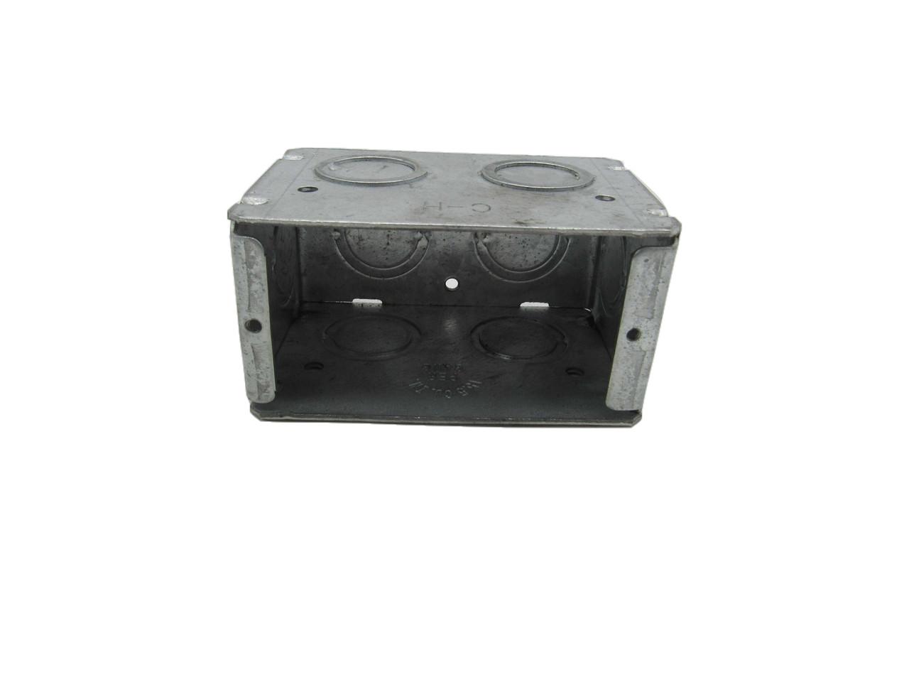 Eaton TP682 Eaton Crouse-Hinds series Masonry Box, (2) 1/2", (2) 3/4", 2-1/2", (1) 1/2", (1) 3/4", Steel, Single-gang, (2) 1/2", (2) 3/4", 15.5 cubic inch capacity