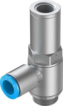 Festo 530045 Piloted check valve HGL-1/2-QS-12 With sealing ring OL, with QS push-in fitting. Valve function: piloted non-return function, Pneumatic connection, port  1: QS-12, Pneumatic connection, port  2: G1/2, Type of actuation: pneumatic, Pilot air port 21: G3/8