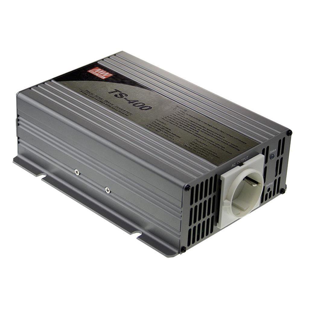 MEAN WELL TS-400-248B DC-AC True Sine Wave Inverter for stand alone systems; Battery 48Vdc; Output 230Vac; 400W; EU AC Output receptacle; Peak power 200%; Remote ON/OFF