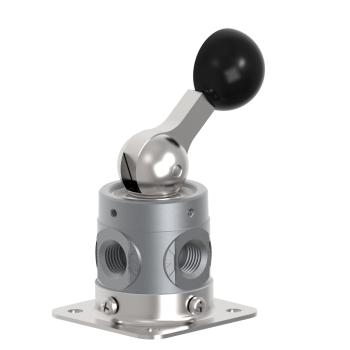 Humphrey 250V31021AVAI Manual Valves, Detented Lever Operated Valves, Number of Ports: 3 ports, Number of Positions: 2 positions, Valve Function: Detent, Piping Type: Inline, Direct piping, Options Included: Assembled mounting base, Approx Size (in) HxWxD: 3.88 x 1.56 DIA