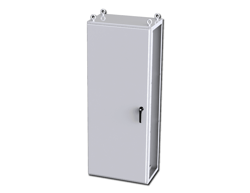 Saginaw Control SCE-S200805LG 1DR IMS Enclosure, Height:78.74", Width:31.50", Depth:18.00", Powder coated RAL 7035 gray inside and out.
