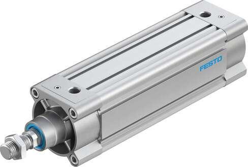 Festo 3656643 standards-based cylinder DSBC-80-200-D3-PPVA-N3 With adjustable cushioning at both ends. Stroke: 200 mm, Piston diameter: 80 mm, Piston rod thread: M20x1,5, Cushioning: PPV: Pneumatic cushioning adjustable at both ends, Assembly position: Any