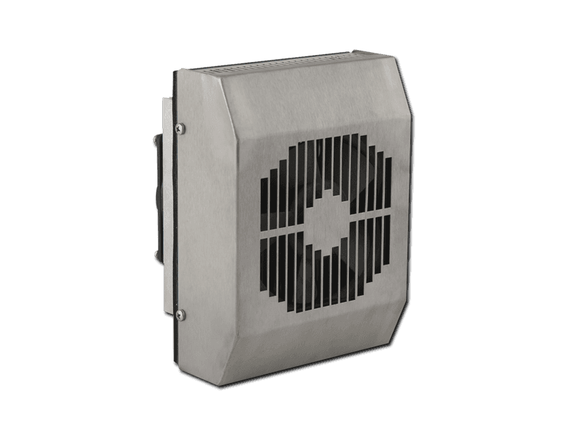 Saginaw Control SCE-TE170B24VSS Thermoelectric Cooler 170 BTU/Hr. 24 VDC, Height:8.11", Width:6.06", Depth:5.32", #4 brushed finish type 304 Stainless Steel