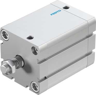 Festo 536339 compact cylinder ADN-63-60-A-P-A Per ISO 21287, with position sensing and external piston rod thread Stroke: 60 mm, Piston diameter: 63 mm, Piston rod thread: M12x1,25, Cushioning: P: Flexible cushioning rings/plates at both ends, Assembly position: Any