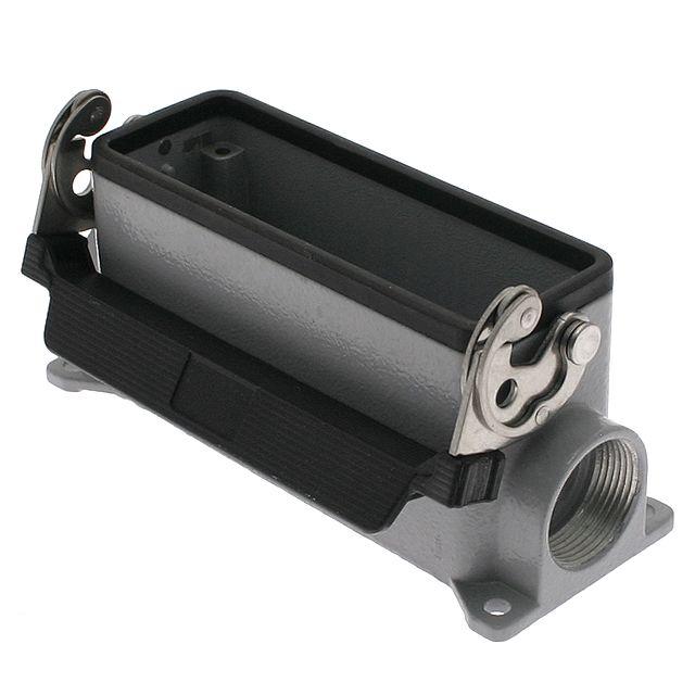 Mencom CMP-16L Insulated, Rectangular Base, Single Latch, Surface mount, size 104.27, Side PG21 cable entry