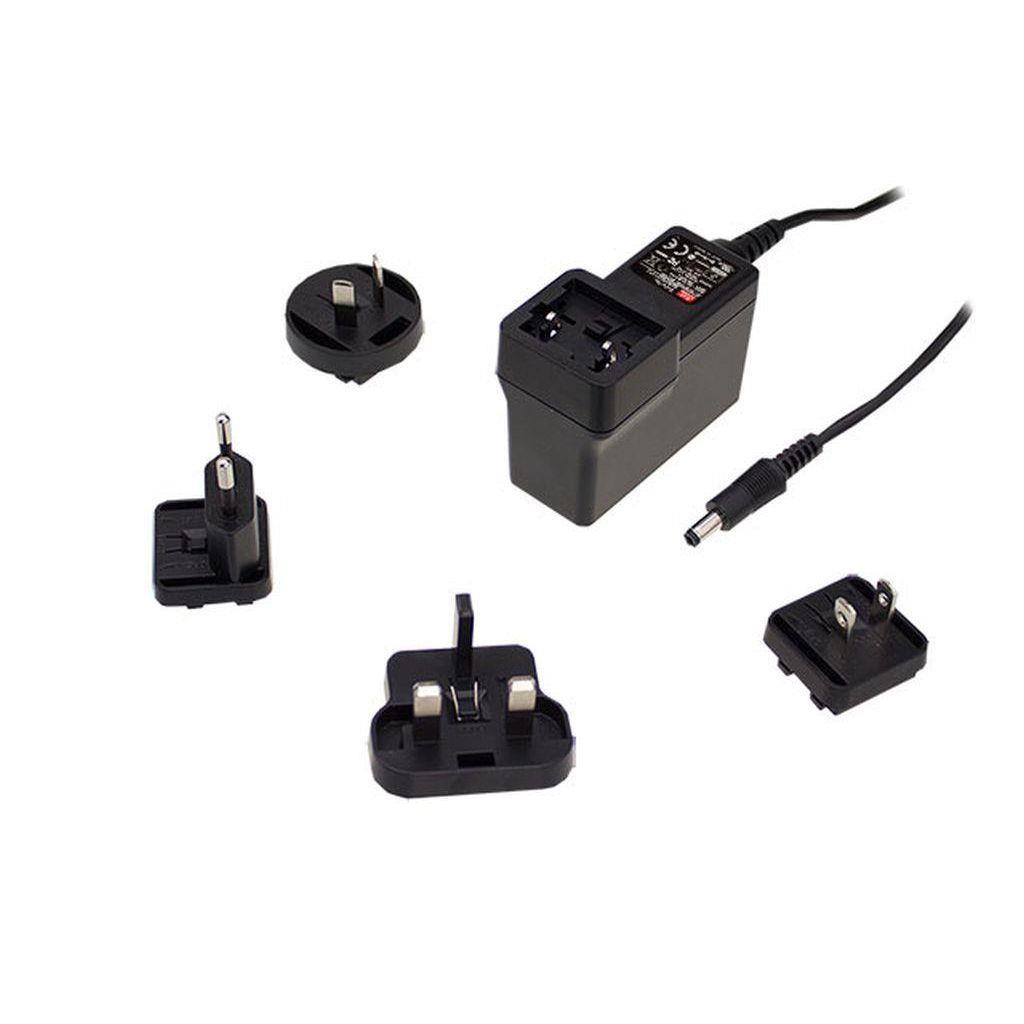 MEAN WELL GEM30I15-P1J AC-DC Wall mount medical adaptor; 15Vdc at 2A; 2xMOPP; Interchangable AC plugs are not included and must be ordered seperately
