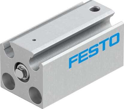 Festo 188057 short-stroke cylinder AEVC-6-10-P-A For proximity sensing. Stroke: 10 mm, Piston diameter: 6 mm, Spring return force, retracted: 3 N, Cushioning: P: Flexible cushioning rings/plates at both ends, Assembly position: Any