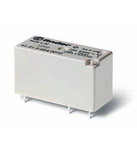 Finder 41.31.9.024.0010 Low-profile PCB mount electromechanical relay - Flux proof (RTII) - Finder (41 series) - Control coil voltage 24Vdc - 1 pole (1P) - 1C/O / SPDT (Single Pole Double Throw) contact - Rated current 12A (250Vac; AC-1) / 12A (30Vdc; DC-1) - Rated switching pow