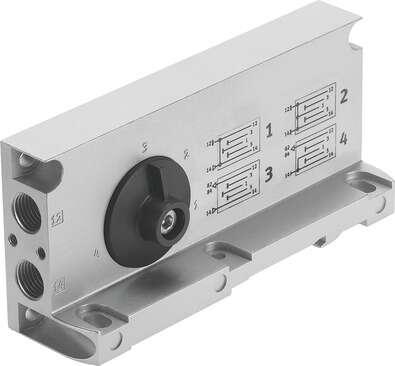 Festo 539238 end plate VABE-S6-1RZ-G-B1 For valve terminal VTSA, ISO plug-in. Corrosion resistance classification CRC: 0 - No corrosion stress, Product weight: 281 g, Materials note: Conforms to RoHS, Material end plate: Aluminium die cast