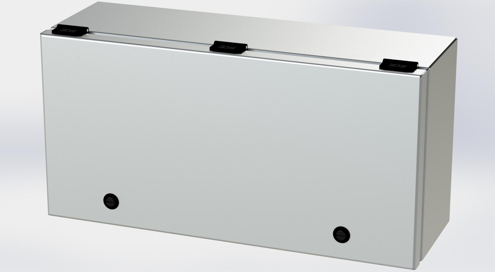 Saginaw Control SCE-L9186ELJSS S.S. ELJ Trough Enclosure, Height:9.00", Width:18.00", Depth:6.00", #4 brushed finish on all exterior surfaces. Optional sub-panels are powder coated white.