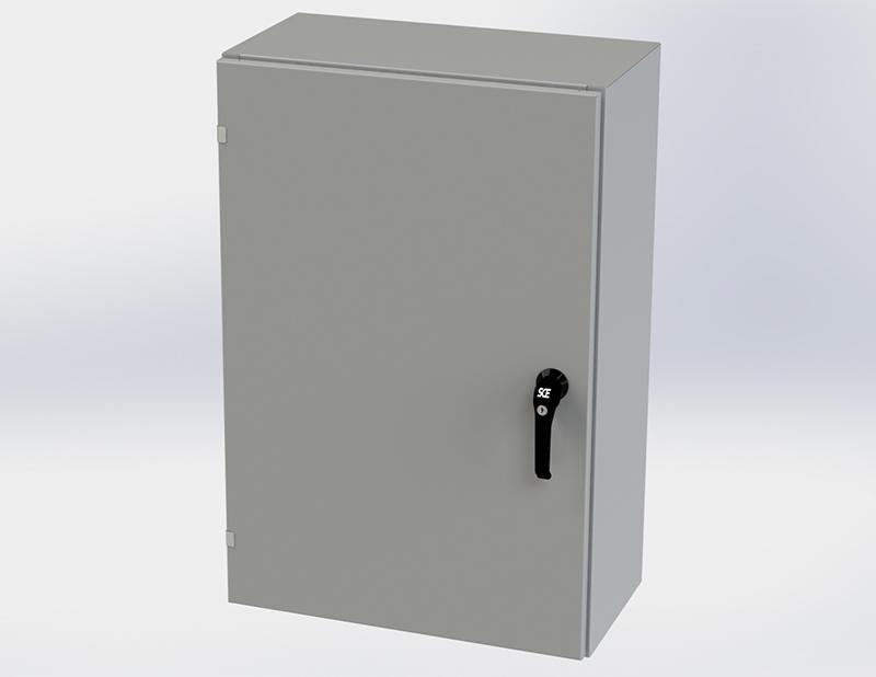 Saginaw Control SCE-36EL2412LPPL EL LPPL Enclosure, Height:36.00", Width:24.00", Depth:12.00", ANSI-61 gray powder coating inside and out. Optional sub-panels are powder coated white.