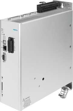 Festo 1622903 motor controller CMMP-AS-C5-11A-P3-M0 Mounting type: (* On sub-base, * Tightened), Product weight: 3800 g, Display: Seven-segment display, Authorisation: (* RCM Mark, * c UL us - Listed (OL)), CE mark (see declaration of conformity): (* to EU directive fo