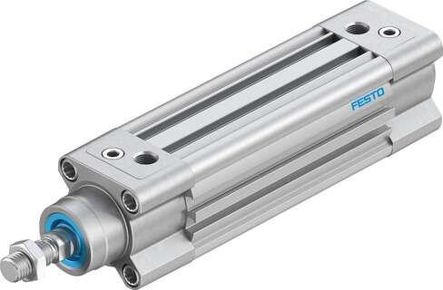Festo 3656517 standards-based cylinder DSBC-32-70-D3-PPVA-N3 With adjustable cushioning at both ends. Stroke: 70 mm, Piston diameter: 32 mm, Piston rod thread: M10x1,25, Cushioning: PPV: Pneumatic cushioning adjustable at both ends, Assembly position: Any