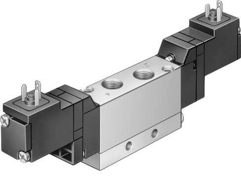 Festo 173040 solenoid valve JMEBH-5/2-1/8-B-110AC With solenoid coils and manual override, without plug sockets. Valve function: 5/2 bistable, Type of actuation: electrical, Width: 17,8 mm, Standard nominal flow rate: 650 l/min, Operating pressure: 1,5 - 8 bar