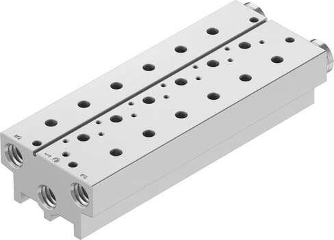 Festo 576432 manifold block VABM-B10-20S-N14-5 Grid dimension: 22 mm, Assembly position: Any, Max. number of valve positions: 5, Corrosion resistance classification CRC: 2 - Moderate corrosion stress, Product weight: 630 g