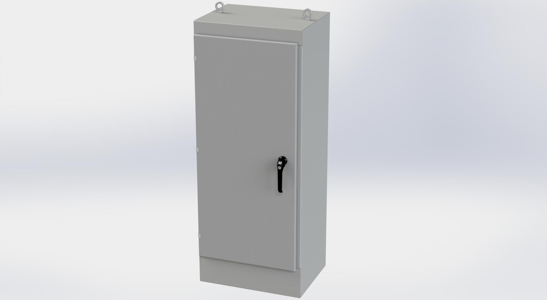 Saginaw Control SCE-60EL2418FS EL FS Enclosure, Height:60.00", Width:24.00", Depth:18.00", ANSI-61 gray powder coat inside and out. Optional sub-panels are powder coated white.
