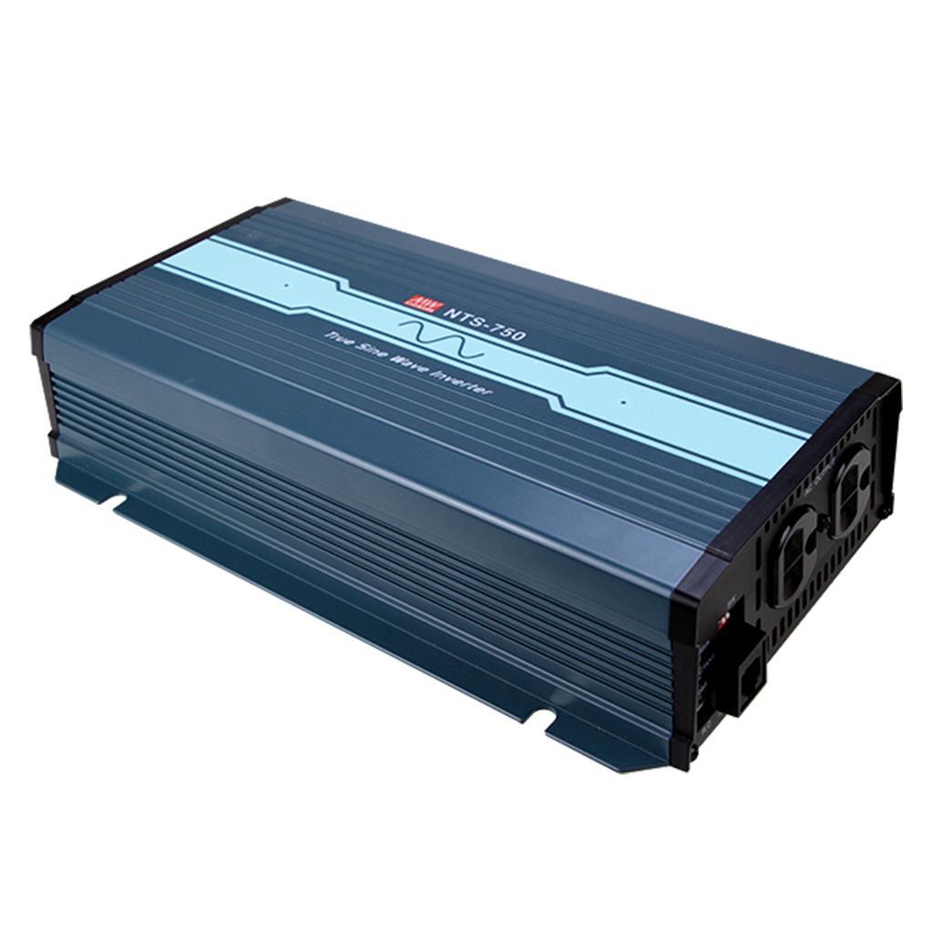 MEAN WELL NTS-750-224CN DC-AC True Sine Wave Inverter 750W; Input 24Vdc; Output 200/220/230/240VAC selectable by DIP switches; remote ON/OFF; Fanless design; AC output socket for China