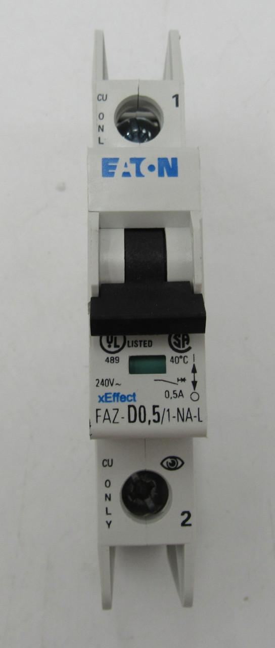 Eaton FAZ-D0.5/1-NA-L Eaton FAZ-D0.5/1-NA-L Miniature Circuit Breakers (MCBs) FAZ 1P 0.5A 240V 50/60Hz 1Ph