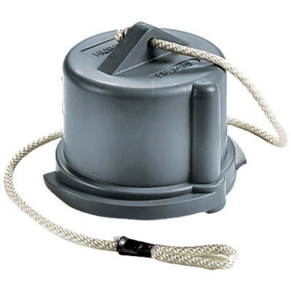 Hubbell PC320 Heavy Duty Products, IEC Pin and Sleeve Devices, Industrial Grade, Accessories, Male Closure Cap, For 20A 3- Wire, Gray Non-Metallic  ; Cap assemblies provide watertight sealing ; Manufactured with non-metallic material ; Watertight