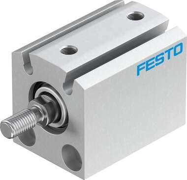 Festo 188119 short-stroke cylinder ADVC-16-10-A-P-A For proximity sensing, piston-rod end with male thread. Stroke: 10 mm, Piston diameter: 16 mm, Cushioning: P: Flexible cushioning rings/plates at both ends, Assembly position: Any, Mode of operation: double-acting