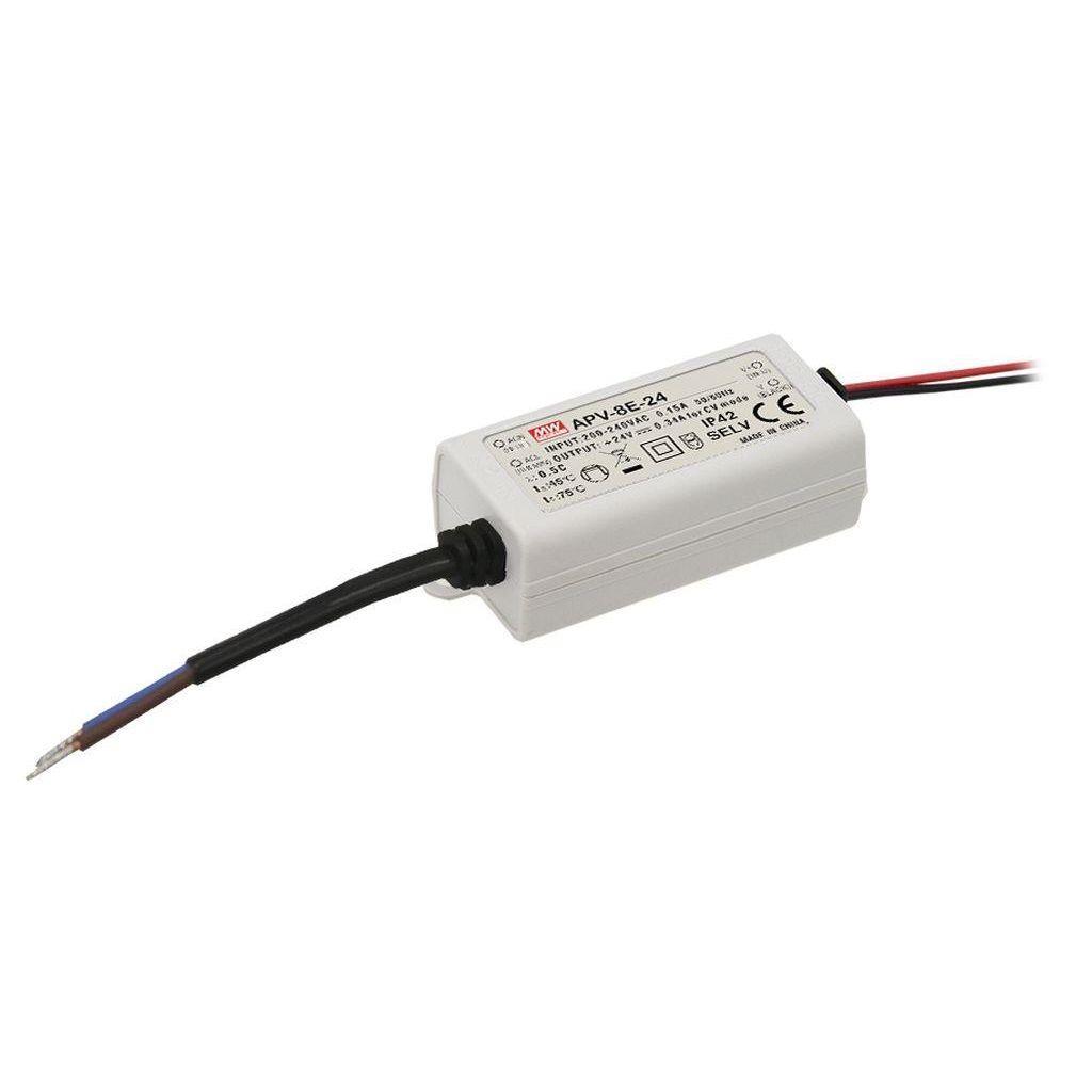 MEAN WELL APV-8E-12 AC-DC Single output LED Driver Constant Voltage (CV); Input 180-264Vac; Output 5Vdc at 1.4A